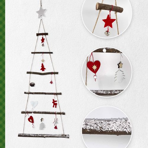 choinka z ozdobami ścienna biało-czerwona na Arena.pl