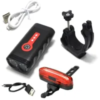 LAMPKA ROWEROWA LED PRZÓD 1600 LUMENÓW MOCNA + TYŁ