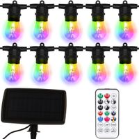 Girlanda solarna 10 LED ogrodowa 10m LAMPKI RBG kolorowa na balkon ŚWIETLNA