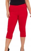 Spodnie cygaretki damskie rybaczki 3/4 z kieszeniami 2XL/44 CZERWONE