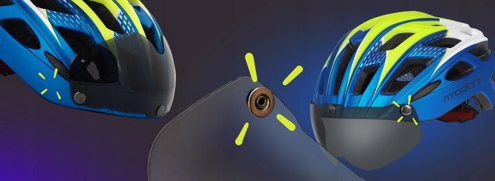 Kask rowerowy z szybą HT19 - madani zdjęcie 13