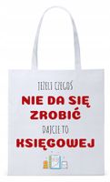 Dla Księgowej Księgowego Torba Eco Biała Shopper Z Nadrukiem Ze Zdjęciem