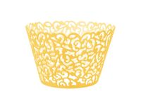 Papilotki do muffinek (foremki), Koronkowe - złote, 10 szt.