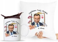 Zestaw Poduszka + Kubek Prezent Andrzej Duda Pis Z Nadrukiem Ze Zdjęciem