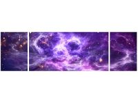 90CM 80 OBRAZ 3 ELEM FIOLETOWA MGŁAWICA ŚCIENNY