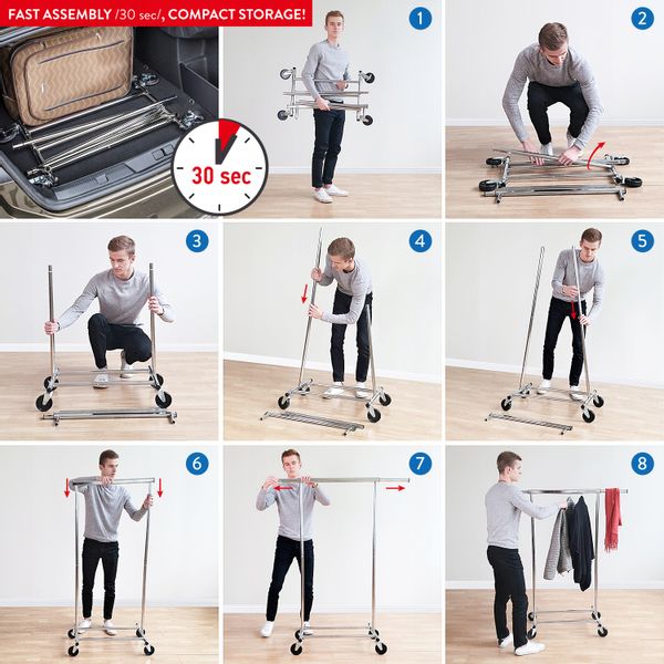 Tatkraft Darren wieszak na ubrania stojący - 100kg zdjęcie 6