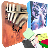 Afrykański Drewniany Instrument Muzyczny Kalimba Melodiko Pianino 17 Kl