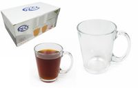 kubek szklanka z uchem gładka 10 x 8 cm 250 ml kpl 6 szt. sgb-50503d