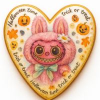 CIASTKO LUKROWANE HALLOWEEN NO.9 ROZ.S SERCE RĘCZNIE ROBIONE