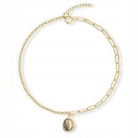 Złota BRANSOLETKA 925 Z MASĄ PERŁOWĄ