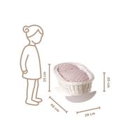 BUJANE ŁÓŻECZKO KOŁYSKA Z WIKLINY DLA LALEK Z POŚCIELĄ 46X28 H 20/25 CM uniwersalny