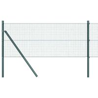 Ogrodzenie z słupkami Zielony 0.8 x 10 m Stal