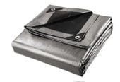 plandeka mega gruba 260g 5m x 8m srebrno-czarna