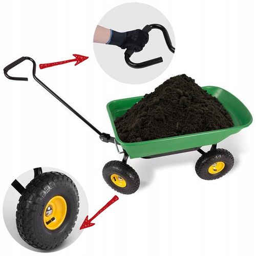 Wózek ogrodowy transportowy taczka wywrotka przyczepka 3w1 200kg na Arena.pl