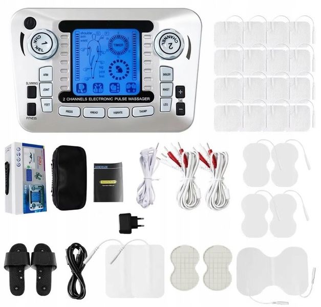 ELEKTROSTYMULATOR TENS EMS ELEKTRODY 3 RODZAJE + BAT zdjęcie 1