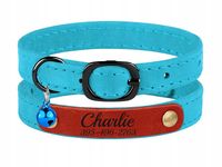 Obroża Skórzana dla Kota z Grawerem, 16-25cm