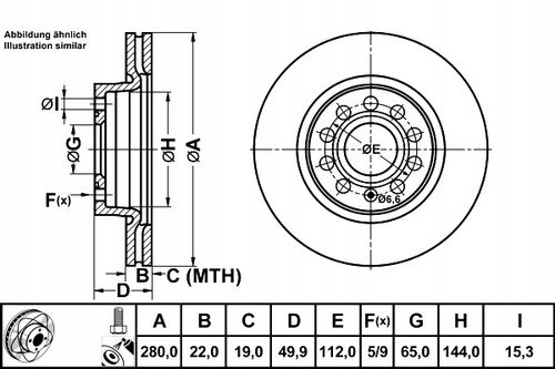 TARCZA HAM PRZOD 280X22 V POWER DISC ATE na Arena.pl