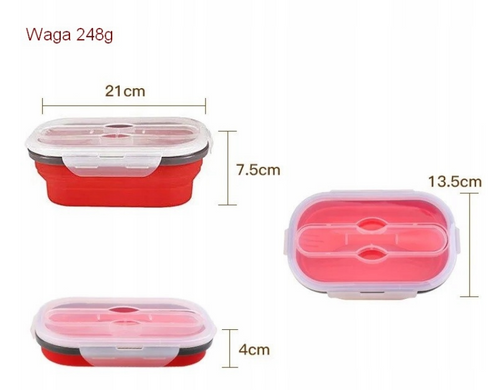 Pojemnik silikonowy na śniadanie śniadaniówka na żywność 1000ml LUNCH na Arena.pl