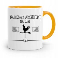 Kubek Żółty Architekta Najlepszy Architekt We Wsi Z Nadrukiem Ze Zdjęciem