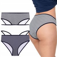 Majtki Figi Damskie Bawełniane w Kropki i Paski Wygodne 3-szt MORAJ - XXL