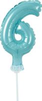 BALON FOLIOWY NA PATYCZKU 13CM GODAN CYFRA 6 NIEBIESKI