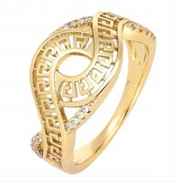 Pierścionek obrączka stal chirurgiczna grecki wzór r.17