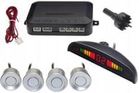 Srebrne czujniki parkowania z wyświetlaczem LED i buzerem 21,5/25mm