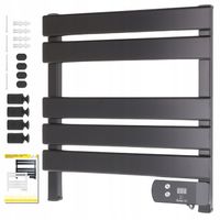 MAŁY GRZEJNIK ŁAZIENKOWY ELEKTRYCZNY drabinka suszarka timer CZARNY 150W