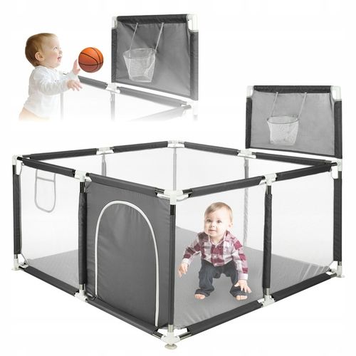 PRIMABOBO Kojec dla dziecka z koszem Duży suchy basen 126x126cm składany na Arena.pl