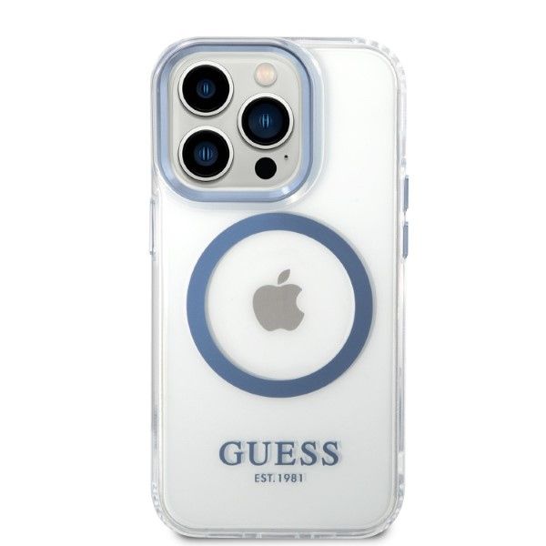 Etui Guess do iPhone 14 Pro Max, Niebieski, MagSafe zdjęcie 3