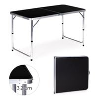 Stolik turystyczny stół składany kemping czarny blat 120 x 60 cm