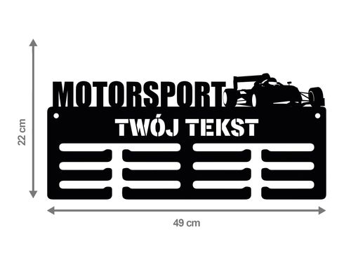 Wieszak na medale MOTORSPORT twoje imię dowolny tekst 145.3 na Arena.pl