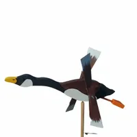 WIATRAK OGRODOWY Drewniany GĘŚ Dzika Brązowa