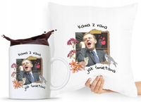 Zestaw Poduszka + Kubek Po Platforma Donald Tusk Z Nadrukiem Ze Zdjęciem