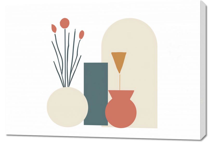 Obraz 100x70cm Kremowe Wazony zdjęcie 1