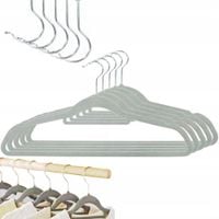 WIESZAKI WELUROWE KOMPLET 5 SZT SZARE ANTYPOŚLIZGOWE DO SZAFY NA ODZIEŻ