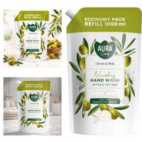 aura care mydło do rąk uzupełniające oliwka i mleko 1000 ml