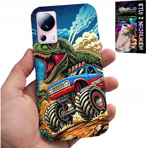 ETUI DO XIAOMI 13 LITE -DINOZAUR W MONSTERTRUCKU WZORY DLA DZIECI na Arena.pl