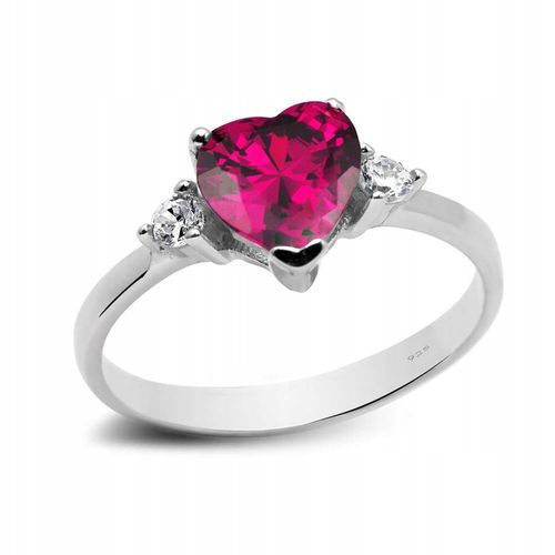 Srebrny Pierścionek z Rubinowym Sercem na Arena.pl