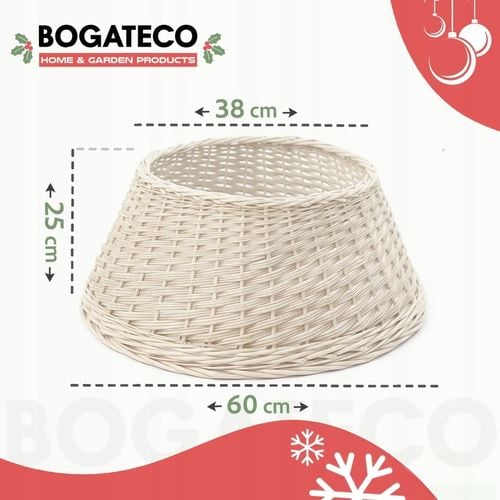 OSŁONA WIKLINOWA NA STOJAK POD CHOINKĘ 60CM OSŁONKA DO CHOINKI BIAŁA na Arena.pl