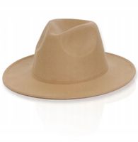 KAPELUSZ FILCOWY DAMSKI Klasyczny Beżowy