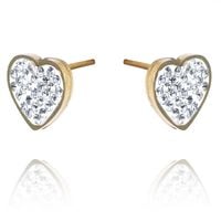 kolczyki ze stali szlachetnej pozłacanej serca kst3056