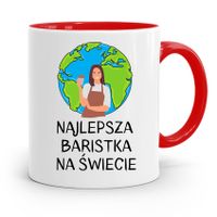 Dla Baristy Baristki Kawiarki Kubek Czerwony Z Nadrukiem Ze Zdjęciem