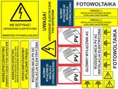 naklejki ostrzegawcze elektryczne FOTOWOLTAIKA PV