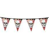 girlanda czaszka,kwiaty 30x20 cm,6m halloween