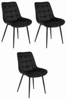 Krzesło BERA - czarny aksamit / nogi czarne x 3