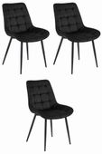 Krzesło BERA - czarny aksamit / nogi czarne x 3