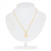 Komplet łańcuszek + złota zawieszka literka A