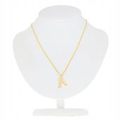 Komplet łańcuszek + złota zawieszka literka A