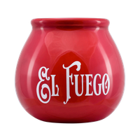 Tykwa Ceramiczna z logo El Fuego (czerwona) 300 ml